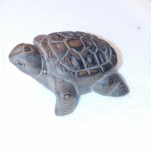 Hand Carved Netsuke Wooden Turtle Figurine